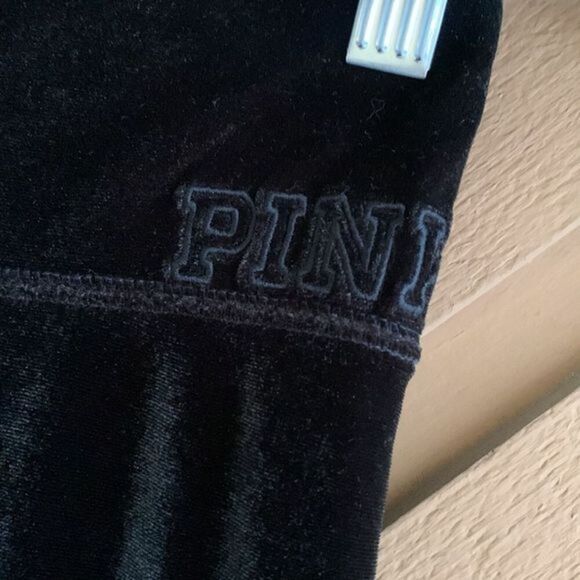 PINK Victoria’s Secret Black Velvet Leggings - Picture 2 of 4